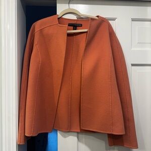 Coral Open-Front Wool Structured Blazer